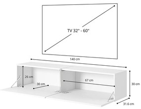 Tv szekrény/asztal Bakira 140  (egger fehér márvány). 1098906