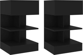 vidaXL 2 db fekete éjjeliszekrény 40 x 35 x 65 cm