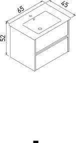 Side mosdószekrény, 65 cm – TR785PNC1195