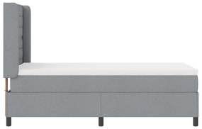 Ágykeret Mattal és LED Fény világosszürke 80x200 cm Szövet
