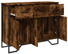 füstös tölgy színű szerelt fa tálalószekrény 97 x 32,5 x 74,5cm