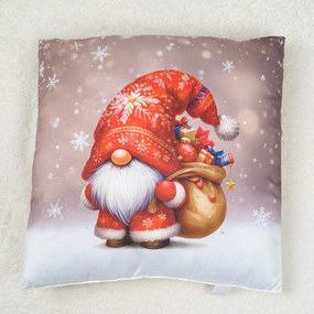Karácsonyi párna törpe piros 45x45cm TiaHome