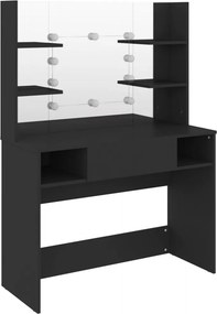 vidaXL fekete LED-es MDF sminkasztal 100 x 40 x 135 cm