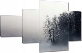 Vászonkép 130x80 Ködös erdő Tél