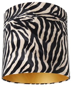 Velúr lámpaernyő zebra design 40/40/40 arany belül