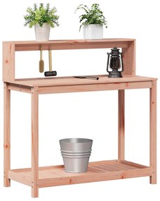 tömör duglászfenyő ültetőasztal polcokkal 108 x 50 x 109,5 cm