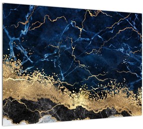 Kép - Sötétkék márvány (üvegen) (70x50 cm)