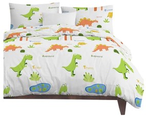 Fehér egyszemélyes gyerek ágyneműhuzat 140x200 cm Dinolar – Mijolnir