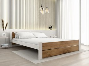 Ágy IKAROS DOUBLE 140 x 200 cm, artisan tölgy/fehér Matrac: Matrac nélkül, Ágyrács: Deszkás ágyráccsal