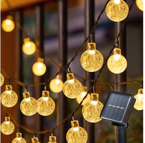 Brilagi - LED napelemes dekorációs fényfüzér BUBBLE 300xLED/8 üzemmód 30m IP65 meleg fehér