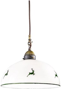 Kolarz 731.30.101 - Csillár zsinóron NONNA 1xE27/75W/230V átm. 30 cm szarvas zöld