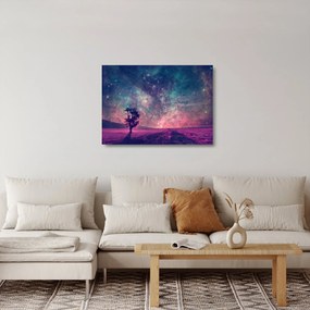 Kép - természetfeletti éjszakai égbolt (üvegen) (70x50 cm)