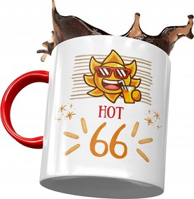 Piros Bögre Születésnapra 66 66-es 66-os Ajándék Nyomtatott Fotóval