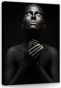Vászonkép 60x80 Fekete arany portré misztika elegancia erő nyugalom meditáció
