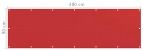 piros HDPE erkélytakaró 90 x 300 cm
