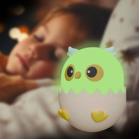 LED RGBW Dimmelhető gyermek érintős lámpa LED/1W/5V USB 1200 mAh bagoly kék