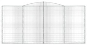 6 db íves horganyzott vas gabion kosár 400x30x180/200 cm