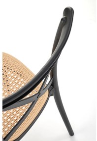 Nikola étkezőszék, rattan / fekete
