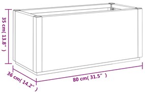 vidaXL világosbarna polipropilén kerti ültetőláda 80 x 36 x 35 cm