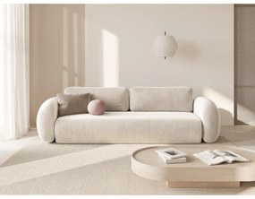 Krémszínű bársony kinyitható-tárolóhelyes kanapé 262 cm Tonale – Cosmopolitan Design