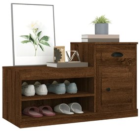 barna tölgyszínű szerelt fa cipősszekrény 100x42x60 cm