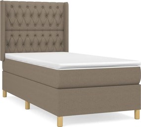 vidaXL tópszínű szövet rugós ágy matraccal 90 x 200 cm
