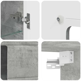 Fali szekrény polcokkal Beton szürke 55 x 29 x 100 cm Faanyag