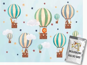 Fotótapéta Flizelina Gyerekek Utazás Repülés Léggömb Állatok Csillagok 100x75 ragasztó