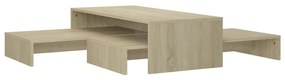Szerelt fa rakásolható dohányzóasztalszett 100x100x26,5 cm