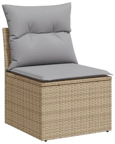 8 darabos kerti kanapé szett párnákkal fekete poly rattan, 2 személyes kerti kanapé párnákkal bézs poly rattan