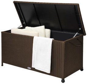 Casaria® Tárolódoboz 122cm x 56cm x 61cm - barna kerekekkel