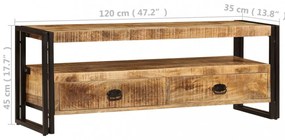 tömör mangófa TV-szekrény 120 x 35 x 45 cm