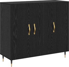 vidaXL Széf Fekete tölgy 90 x 34 x 80 cm Faanyag