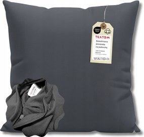 Párnahuzat Pamut 100% Sötétszürke 40x40cm Tömör Rejtett Cipzár