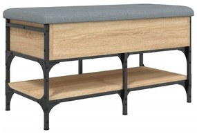sonoma tölgy színű szerelt fa cipőtároló pad 82 x 42 x 45 cm