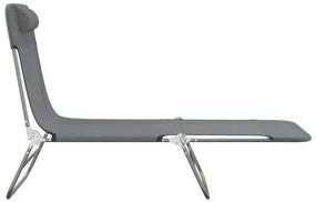 2 db szürke textilén és acél összecsukható napágy