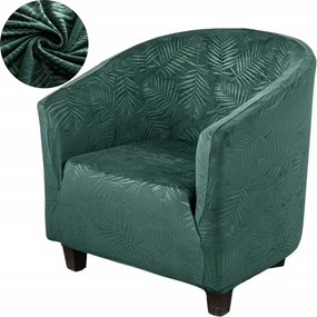 Klubszék Huzat Velúr Pálma Levelek Prémium Oeko-tex Zöld