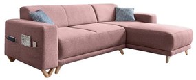 Rózsaszín kinyitható-tárolóhelyes sarokkanapé Classy Sophie – Miuform