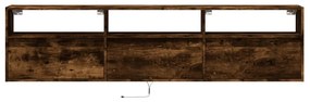 füstös tölgy falra szerelhető TV-szekrény LED-del 180x31x45cm