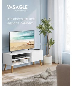 TV szekrény ajtóval és polcokkal, fehér 120x40x49cm