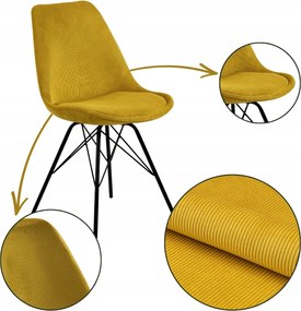 Étkezőszék Sárga konyhai kényelmes, kárpitozott háttámlával