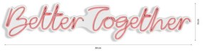 Műanyag LED-es fali dekoráció, Better Together - Pink