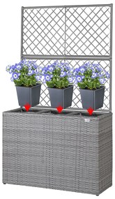 Casaria® Virágcserép dobozzal és ráccsal - szürke