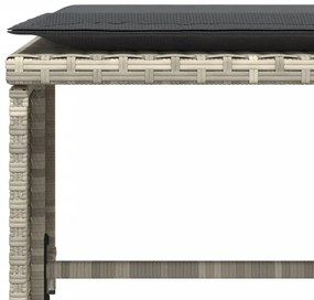 világosszürke polyrattan kerti szék lábtartóval