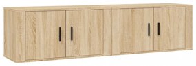 2 db sonoma tölgy színű fali TV-szekrény 80 x 34,5 x 40 cm