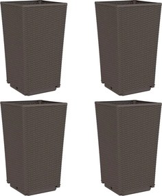 vidaXL 4 db barna polipropilén kerti ültetőláda 32,5 x 32,5 x 57 cm