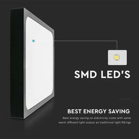 LED Fürdőszobai mennyezeti lámpa LED/24W/230V 6500K IP44 29,5x29,5 cm fekete