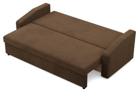 Zeus kanapéágy, szövet anyag, hab töltet, döntött kartámasz, barna