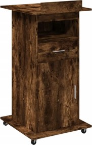 vidaXL szerelt fa állópult kerékkel és fiókkal 55 x 55 x 107 cm
