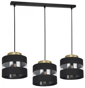 Csillár zsinóron HAVARD 3xE27/60W/230V fekete/sárgaréz